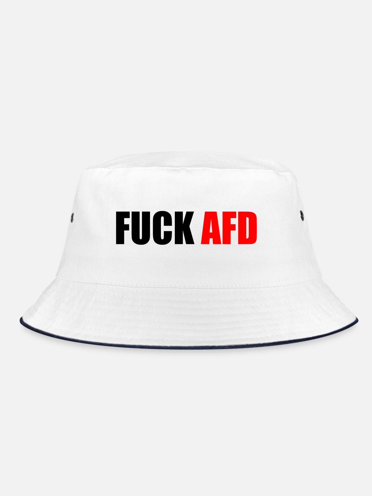 Fuck afd - Bucket Hat - white/navy - Front