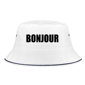 Bonjour - Bucket Hat - Weiß/Navy - Vorne