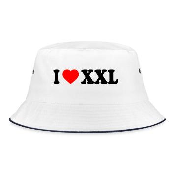 I love xxx - Bucket Hat - Weiß/Navy - Vorne