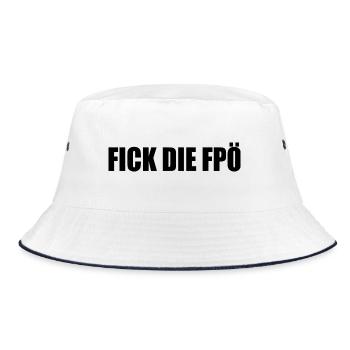 Fick die fpö - Bucket Hat - Weiß/Navy - Vorne
