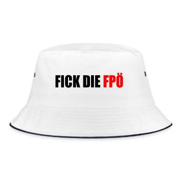 Fick die fpö - Bucket Hat - Weiß/Navy - Vorne