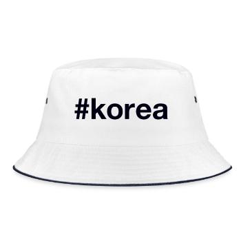 KOREA Hashtag - Bucket Hat - white/navy - Front