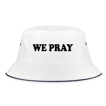 We pray - Bucket Hat - white/navy - Front