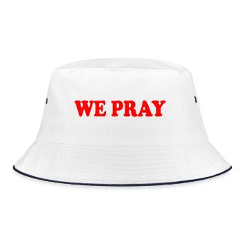 We pray - Bucket Hat - white/navy - Front