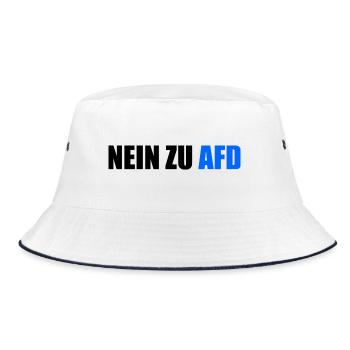 No to afd - Bucket Hat - white/navy - Front