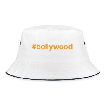 BOLLYWOOD Hashtag - Bucket Hat - Weiß/Navy - Vorne