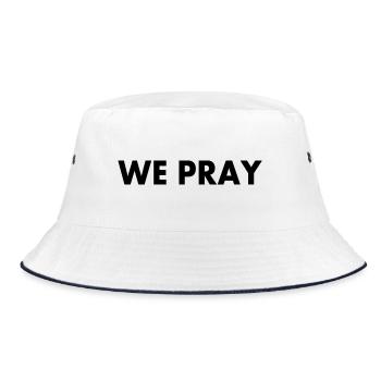 We pray - Bucket Hat - white/navy - Front