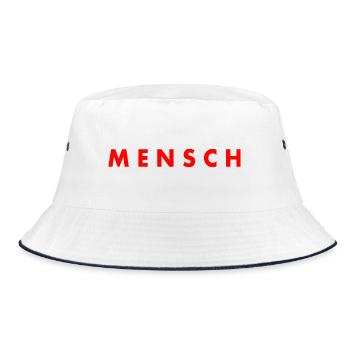 Mensch - Bucket Hat - Weiß/Navy - Vorne