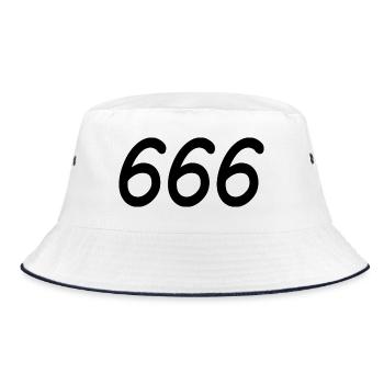 666 - Bucket Hat - white/navy - Front