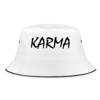 Karma - Bucket Hat - Weiß/Navy - Vorne