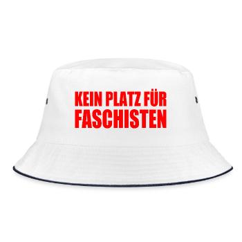 kein platz für faschisten - Bucket Hat - Weiß/Navy - Vorne