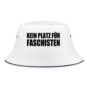 kein platz für faschisten - Bucket Hat - Weiß/Navy - Vorne