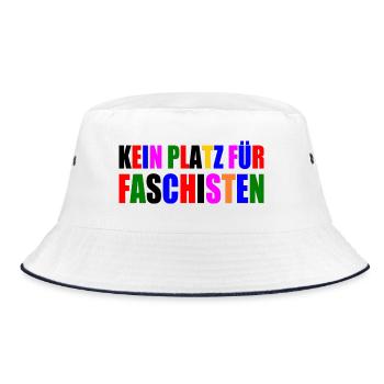 No place for fascists - Bucket Hat - white/navy - Front