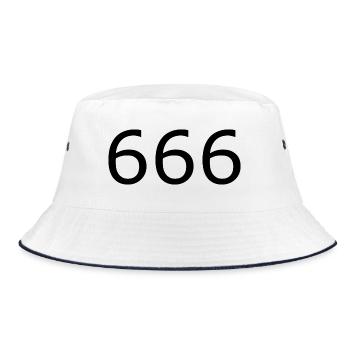 666 - Bucket Hat - white/navy - Front