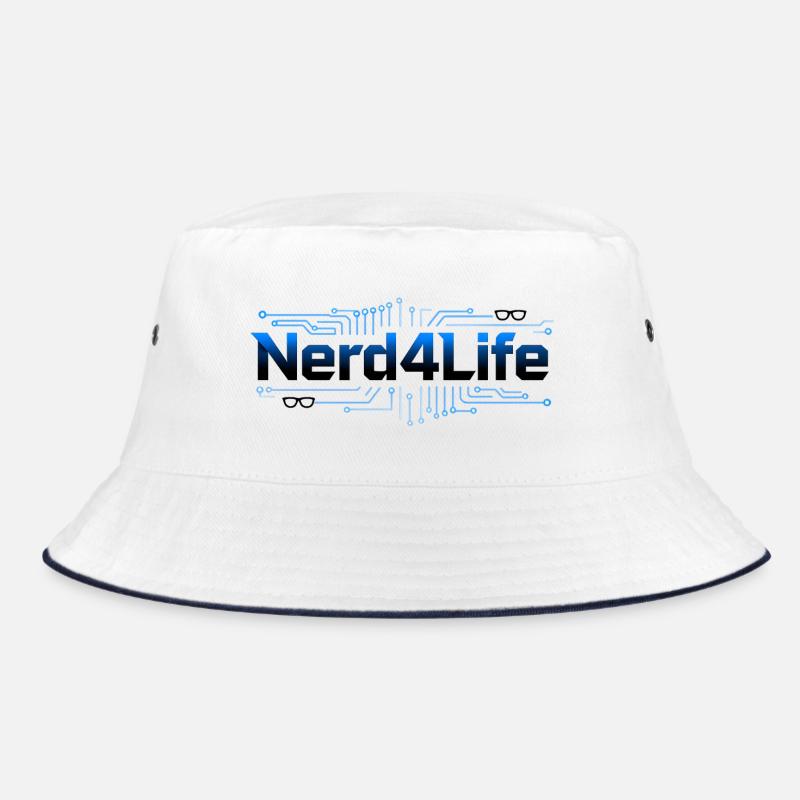 Nerd4Life Circuit Logo - Bucket Hat - white/navy