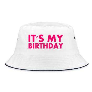 It's my birthday - Bucket Hat - Weiß/Navy - Vorne
