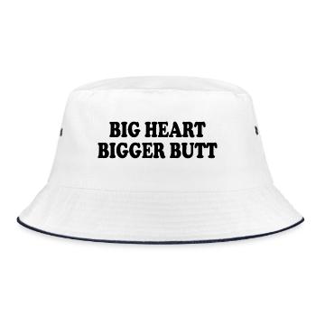big heart bigger butt - Bucket Hat - white/navy - Front