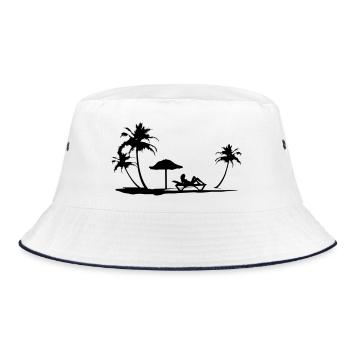 Holiday Beach with Woman Silhouette on Beach - Bob - blanc/marine - Devant