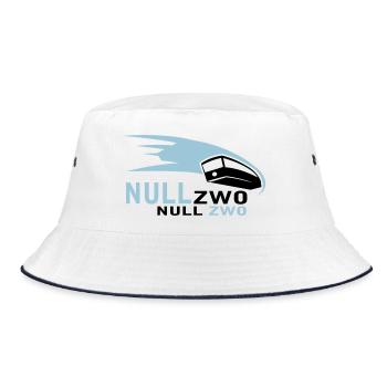 0202 - 10cm x 6cm - Bucket Hat - Weiß/Navy - Vorne