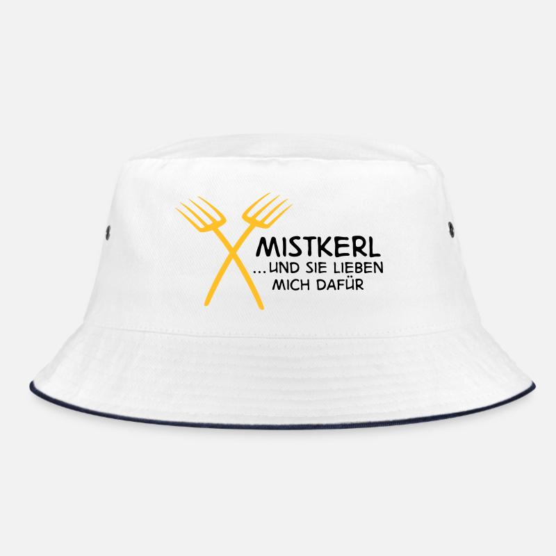 2541614 15142795 mistkerl - Bucket Hat - Weiß/Navy