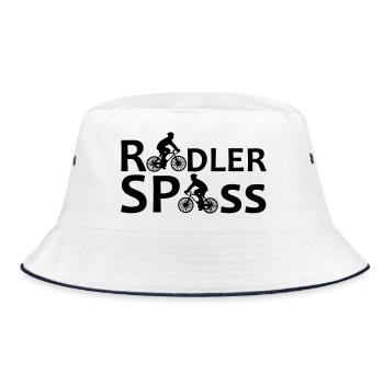 Radler Spaß Fahrrad Radfahrer Rad Fun Geschenk - Bucket Hat - Weiß/Navy - Vorne