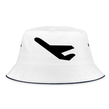 plane - Bucket Hat - white/navy - Front