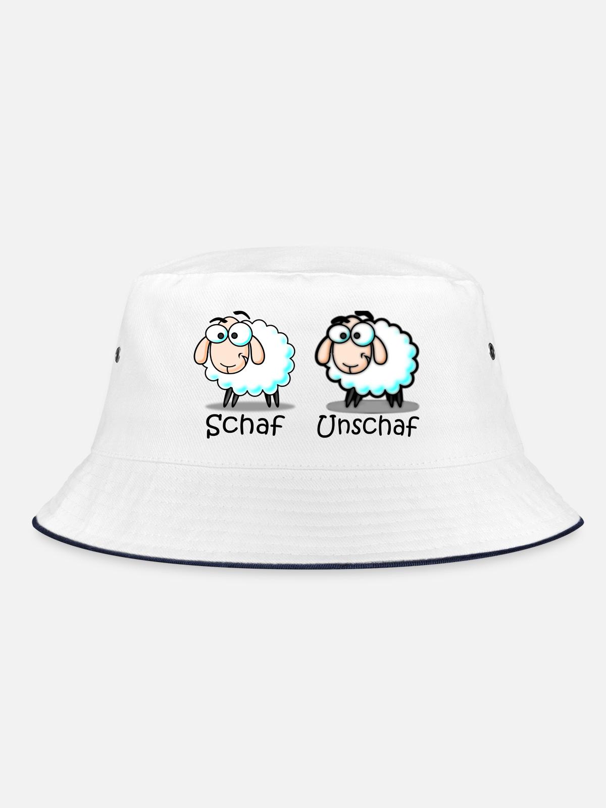 sheep - Bucket Hat - white/navy - Front