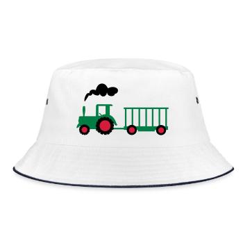 tractor - Bucket Hat - white/navy - Front