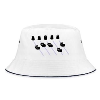 music mixer - Bucket Hat - white/navy - Front