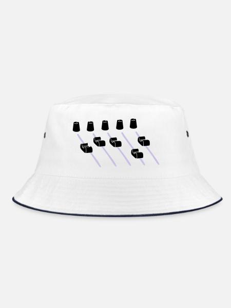 music mixer - Bucket Hat - Weiß/Navy - Vorne