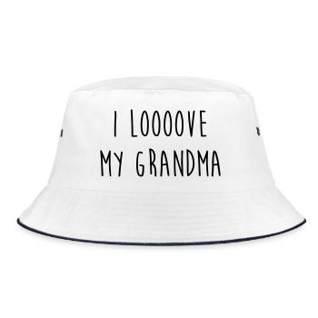 Mamie / Mamy / Grand Mere / Grand-Mère / Bébé - Bob - blanc/marine - Devant