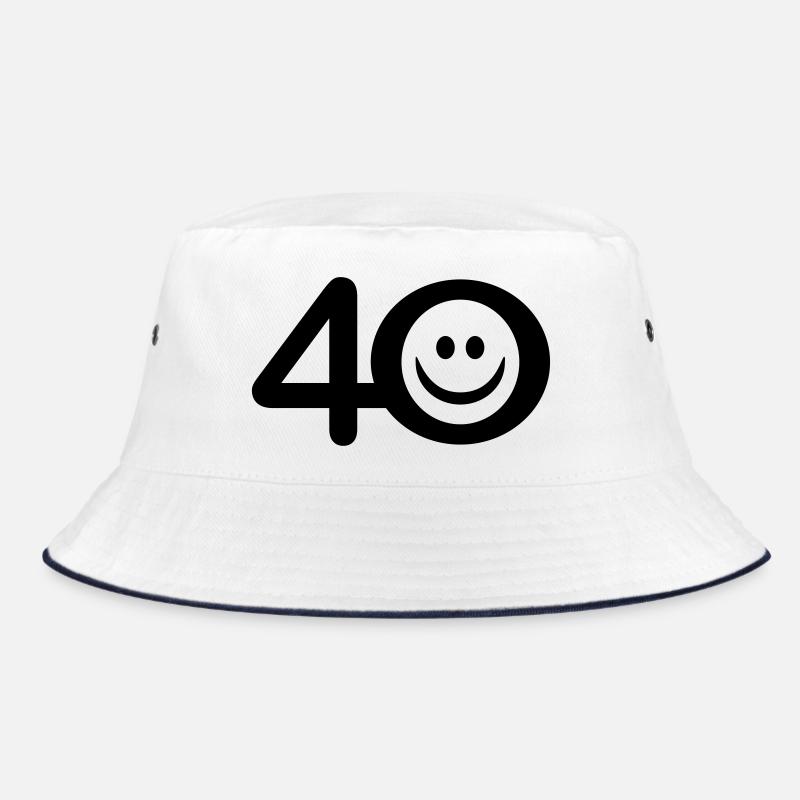 Zum Vierzigsten: 40 mit Lächel-Emoticon Bucket Hat