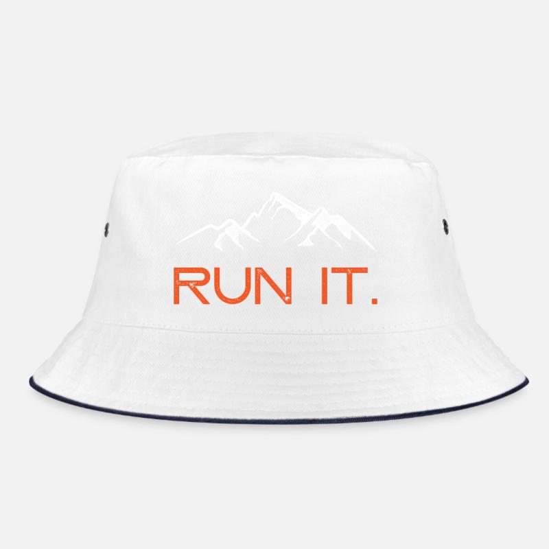Run it. - Bucket Hat - white/navy