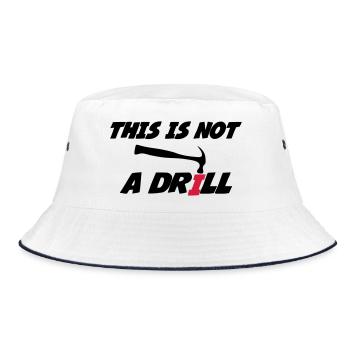 Dies ist keine Übung 🔨 - Bucket Hat - Weiß/Navy - Vorne