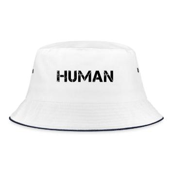Human - Bucket Hat - white/navy - Front