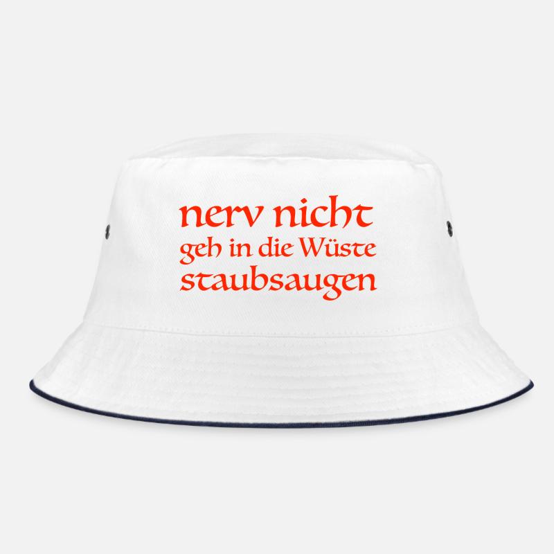 nerv nicht - Bucket Hat - Weiß/Navy