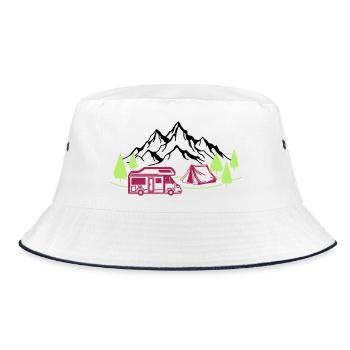 Holidays in the mountains - Bucket Hat - white/navy - Front