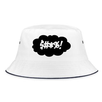 A curse in a thinking cloud $#*%! * - Bucket Hat - white/navy - Front