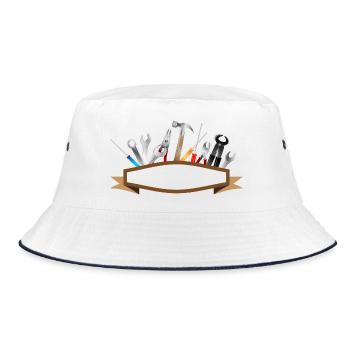 Banners and Tools,Hammer,Pliers,Screwdriver - Bucket Hat - white/navy - Front