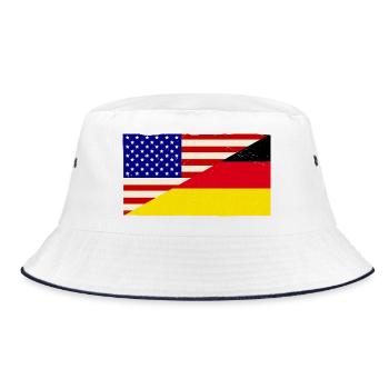 Germany and USA Vintage Flag - Bucket Hat - white/navy - Front