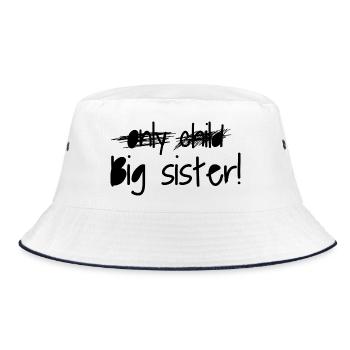 Große Schwester - Bucket Hat - Weiß/Navy - Vorne