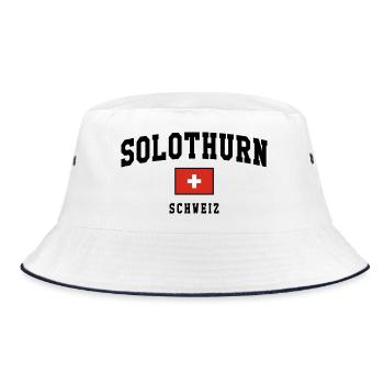 Solothurn Schweiz Flagge Design - Bucket Hat - Weiß/Navy - Vorne