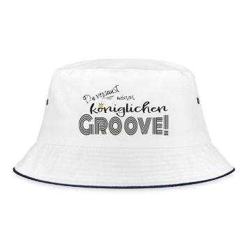 Du versaust meinen königlichen Groove! - Bucket Hat - Weiß/Navy - Vorne