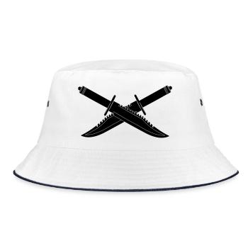 Two knives crossed - Bucket Hat - white/navy - Front