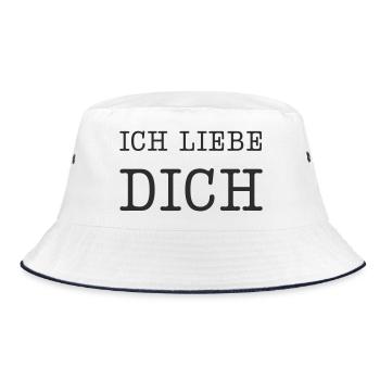 Ich liebe dich - Bucket Hat - Weiß/Navy - Vorne