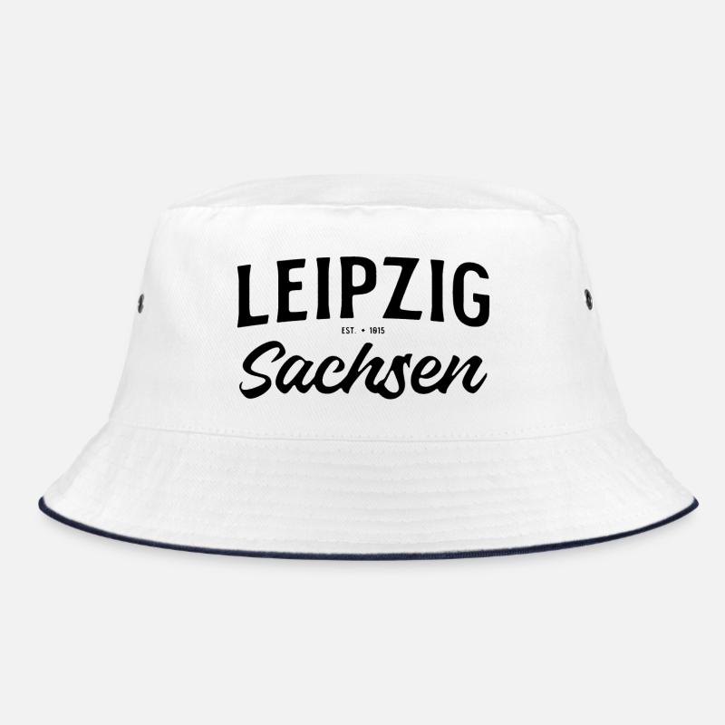 Leipzig Sachsen Design mit Gründungsjahr - Bucket Hat - Weiß/Navy
