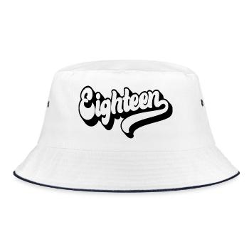 Achtzehn 18. Geburtstag Jungen Mädchen 18 Jahre alt - Bucket Hat - Weiß/Navy - Vorne