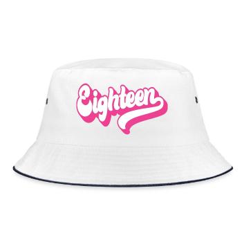 Achtzehn 18. Geburtstag Mädchen Frauen 18 Jahre alt - Bucket Hat - Weiß/Navy - Vorne