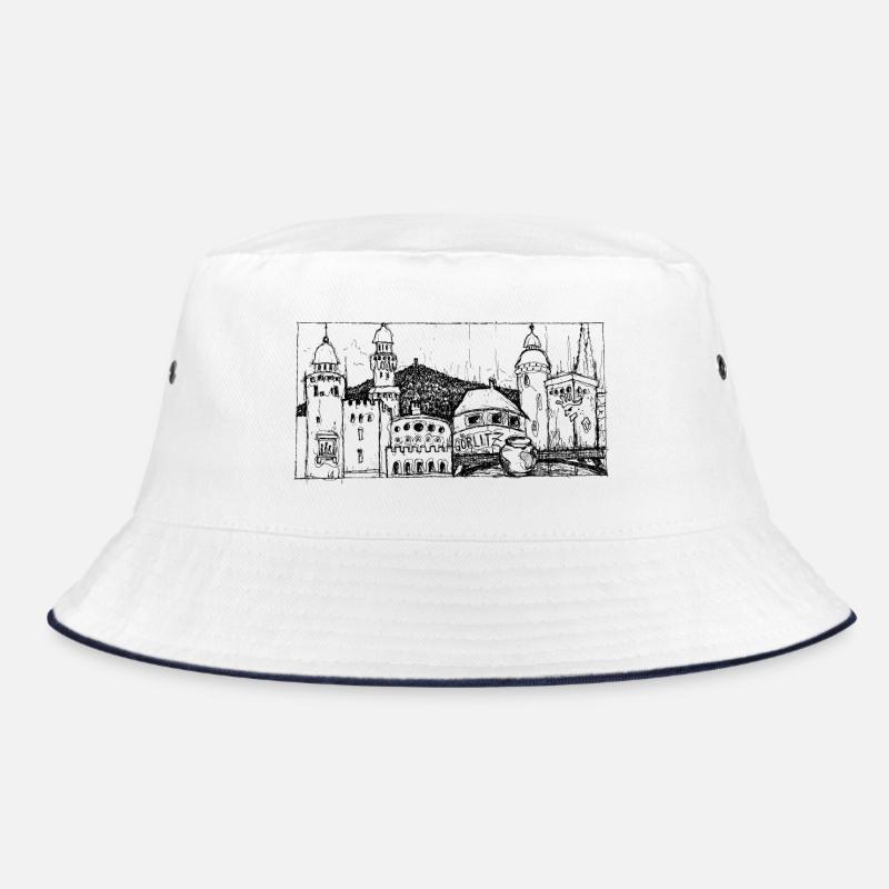 Görlitz Skyline - Bucket Hat - Weiß/Navy