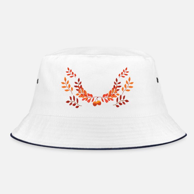 Autumn Leaf Wreath Fire Colors Bucket Hat